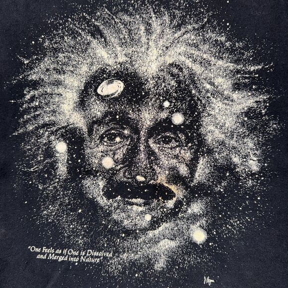 Albert Einstein Graphic T-Shirt Kids 10-12 M Black Science Shirt Engineering Top - Picture 2 of 7